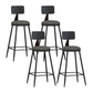 Modern Backrest Counter Stool Iron Bar Stool with Leather Cushion and Pedal for Cafe Grey 4 Piece Set Counter Stool(26"H) Clearhalo 'Bar Furniture' 'Bar Stools' 'bar_stools' 'furn' 'furn_bar_stools' 'Furniture' 'Kitchen & Dining Furniture' 5725419