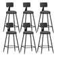 Modern Backrest Counter Stool Iron Bar Stool with Leather Cushion and Pedal for Cafe Grey 6 Piece Set Counter Stool(26"H) Clearhalo 'Bar Furniture' 'Bar Stools' 'bar_stools' 'furn' 'furn_bar_stools' 'Furniture' 'Kitchen & Dining Furniture' 5725420