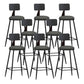 Modern Backrest Counter Stool Iron Bar Stool with Leather Cushion and Pedal for Cafe Grey 8 Piece Set Counter Stool(26"H) Clearhalo 'Bar Furniture' 'Bar Stools' 'bar_stools' 'furn' 'furn_bar_stools' 'Furniture' 'Kitchen & Dining Furniture' 5725421