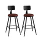 Modern Backrest Counter Stool Iron Bar Stool with Leather Cushion and Pedal for Cafe Burgundy 2 Piece Set Counter Stool(26"H) Clearhalo 'Bar Furniture' 'Bar Stools' 'bar_stools' 'furn' 'furn_bar_stools' 'Furniture' 'Kitchen & Dining Furniture' 5725423