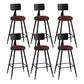 Modern Backrest Counter Stool Iron Bar Stool with Leather Cushion and Pedal for Cafe Burgundy 6 Piece Set Counter Stool(26"H) Clearhalo 'Bar Furniture' 'Bar Stools' 'bar_stools' 'furn' 'furn_bar_stools' 'Furniture' 'Kitchen & Dining Furniture' 5725425