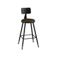 Modern Backrest Counter Stool Iron Bar Stool with Leather Cushion and Pedal for Cafe Brown 1 Piece Counter Stool(26"H) Clearhalo 'Bar Furniture' 'Bar Stools' 'bar_stools' 'furn' 'furn_bar_stools' 'Furniture' 'Kitchen & Dining Furniture' 5725427