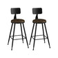 Modern Backrest Counter Stool Iron Bar Stool with Leather Cushion and Pedal for Cafe Brown 2 Piece Set Counter Stool(26"H) Clearhalo 'Bar Furniture' 'Bar Stools' 'bar_stools' 'furn' 'furn_bar_stools' 'Furniture' 'Kitchen & Dining Furniture' 5725428