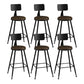 Modern Backrest Counter Stool Iron Bar Stool with Leather Cushion and Pedal for Cafe Brown 6 Piece Set Counter Stool(26"H) Clearhalo 'Bar Furniture' 'Bar Stools' 'bar_stools' 'furn' 'furn_bar_stools' 'Furniture' 'Kitchen & Dining Furniture' 5725430