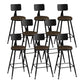 Modern Backrest Counter Stool Iron Bar Stool with Leather Cushion and Pedal for Cafe Brown 8 Piece Set Counter Stool(26"H) Clearhalo 'Bar Furniture' 'Bar Stools' 'bar_stools' 'furn' 'furn_bar_stools' 'Furniture' 'Kitchen & Dining Furniture' 5725431