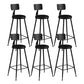 Modern Backrest Counter Stool Iron Bar Stool with Leather Cushion and Pedal for Cafe Black 6 Piece Set Bar Stool(30"H) Clearhalo 'Bar Furniture' 'Bar Stools' 'bar_stools' 'furn' 'furn_bar_stools' 'Furniture' 'Kitchen & Dining Furniture' 5725435