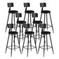 Modern Backrest Counter Stool Iron Bar Stool with Leather Cushion and Pedal for Cafe Black 8 Piece Set Bar Stool(30"H) Clearhalo 'Bar Furniture' 'Bar Stools' 'bar_stools' 'furn' 'furn_bar_stools' 'Furniture' 'Kitchen & Dining Furniture' 5725436