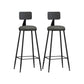 Modern Backrest Counter Stool Iron Bar Stool with Leather Cushion and Pedal for Cafe Grey 2 Piece Set Bar Stool(30"H) Clearhalo 'Bar Furniture' 'Bar Stools' 'bar_stools' 'furn' 'furn_bar_stools' 'Furniture' 'Kitchen & Dining Furniture' 5725438