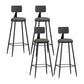 Modern Backrest Counter Stool Iron Bar Stool with Leather Cushion and Pedal for Cafe Grey 4 Piece Set Bar Stool(30"H) Clearhalo 'Bar Furniture' 'Bar Stools' 'bar_stools' 'furn' 'furn_bar_stools' 'Furniture' 'Kitchen & Dining Furniture' 5725439