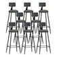 Modern Backrest Counter Stool Iron Bar Stool with Leather Cushion and Pedal for Cafe Grey 8 Piece Set Bar Stool(30"H) Clearhalo 'Bar Furniture' 'Bar Stools' 'bar_stools' 'furn' 'furn_bar_stools' 'Furniture' 'Kitchen & Dining Furniture' 5725441