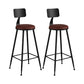 Modern Backrest Counter Stool Iron Bar Stool with Leather Cushion and Pedal for Cafe Burgundy 2 Piece Set Bar Stool(30"H) Clearhalo 'Bar Furniture' 'Bar Stools' 'bar_stools' 'furn' 'furn_bar_stools' 'Furniture' 'Kitchen & Dining Furniture' 5725443