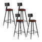 Modern Backrest Counter Stool Iron Bar Stool with Leather Cushion and Pedal for Cafe Burgundy 4 Piece Set Bar Stool(30"H) Clearhalo 'Bar Furniture' 'Bar Stools' 'bar_stools' 'furn' 'furn_bar_stools' 'Furniture' 'Kitchen & Dining Furniture' 5725444