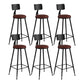 Modern Backrest Counter Stool Iron Bar Stool with Leather Cushion and Pedal for Cafe Burgundy 6 Piece Set Bar Stool(30"H) Clearhalo 'Bar Furniture' 'Bar Stools' 'bar_stools' 'furn' 'furn_bar_stools' 'Furniture' 'Kitchen & Dining Furniture' 5725445