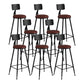 Modern Backrest Counter Stool Iron Bar Stool with Leather Cushion and Pedal for Cafe Burgundy 8 Piece Set Bar Stool(30"H) Clearhalo 'Bar Furniture' 'Bar Stools' 'bar_stools' 'furn' 'furn_bar_stools' 'Furniture' 'Kitchen & Dining Furniture' 5725446