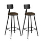 Modern Backrest Counter Stool Iron Bar Stool with Leather Cushion and Pedal for Cafe Brown 2 Piece Set Clearhalo 'Bar Furniture' 'Bar Stools' 'bar_stools' 'furn' 'furn_bar_stools' 'Furniture' 'Kitchen & Dining Furniture' 5725448