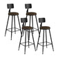 Modern Backrest Counter Stool Iron Bar Stool with Leather Cushion and Pedal for Cafe Brown 4 Piece Set Clearhalo 'Bar Furniture' 'Bar Stools' 'bar_stools' 'furn' 'furn_bar_stools' 'Furniture' 'Kitchen & Dining Furniture' 5725449