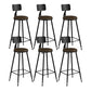 Modern Backrest Counter Stool Iron Bar Stool with Leather Cushion and Pedal for Cafe Brown 6 Piece Set Clearhalo 'Bar Furniture' 'Bar Stools' 'bar_stools' 'furn' 'furn_bar_stools' 'Furniture' 'Kitchen & Dining Furniture' 5725450