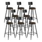 Modern Backrest Counter Stool Iron Bar Stool with Leather Cushion and Pedal for Cafe Brown 8 Piece Set Clearhalo 'Bar Furniture' 'Bar Stools' 'bar_stools' 'furn' 'furn_bar_stools' 'Furniture' 'Kitchen & Dining Furniture' 5725451