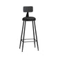 Modern Backrest Counter Stool Iron Bar Stool with Leather Cushion and Pedal for Cafe Black 1 Piece Bar Stool(33"H) Clearhalo 'Bar Furniture' 'Bar Stools' 'bar_stools' 'furn' 'furn_bar_stools' 'Furniture' 'Kitchen & Dining Furniture' 5725452