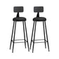 Modern Backrest Counter Stool Iron Bar Stool with Leather Cushion and Pedal for Cafe Black 2 Piece Set Bar Stool(33"H) Clearhalo 'Bar Furniture' 'Bar Stools' 'bar_stools' 'furn' 'furn_bar_stools' 'Furniture' 'Kitchen & Dining Furniture' 5725453