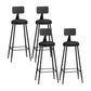 Modern Backrest Counter Stool Iron Bar Stool with Leather Cushion and Pedal for Cafe Black 4 Piece Set Bar Stool(33"H) Clearhalo 'Bar Furniture' 'Bar Stools' 'bar_stools' 'furn' 'furn_bar_stools' 'Furniture' 'Kitchen & Dining Furniture' 5725454