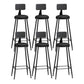 Modern Backrest Counter Stool Iron Bar Stool with Leather Cushion and Pedal for Cafe Black 6 Piece Set Bar Stool(33"H) Clearhalo 'Bar Furniture' 'Bar Stools' 'bar_stools' 'furn' 'furn_bar_stools' 'Furniture' 'Kitchen & Dining Furniture' 5725455
