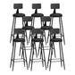 Modern Backrest Counter Stool Iron Bar Stool with Leather Cushion and Pedal for Cafe Black 8 Piece Set Bar Stool(33"H) Clearhalo 'Bar Furniture' 'Bar Stools' 'bar_stools' 'furn' 'furn_bar_stools' 'Furniture' 'Kitchen & Dining Furniture' 5725456