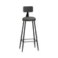 Modern Backrest Counter Stool Iron Bar Stool with Leather Cushion and Pedal for Cafe Grey 1 Piece Bar Stool(33"H) Clearhalo 'Bar Furniture' 'Bar Stools' 'bar_stools' 'furn' 'furn_bar_stools' 'Furniture' 'Kitchen & Dining Furniture' 5725457