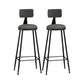 Modern Backrest Counter Stool Iron Bar Stool with Leather Cushion and Pedal for Cafe Grey 2 Piece Set Bar Stool(33"H) Clearhalo 'Bar Furniture' 'Bar Stools' 'bar_stools' 'furn' 'furn_bar_stools' 'Furniture' 'Kitchen & Dining Furniture' 5725458