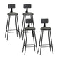 Modern Backrest Counter Stool Iron Bar Stool with Leather Cushion and Pedal for Cafe Grey 4 Piece Set Bar Stool(33"H) Clearhalo 'Bar Furniture' 'Bar Stools' 'bar_stools' 'furn' 'furn_bar_stools' 'Furniture' 'Kitchen & Dining Furniture' 5725459