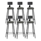 Modern Backrest Counter Stool Iron Bar Stool with Leather Cushion and Pedal for Cafe Grey 6 Piece Set Bar Stool(33"H) Clearhalo 'Bar Furniture' 'Bar Stools' 'bar_stools' 'furn' 'furn_bar_stools' 'Furniture' 'Kitchen & Dining Furniture' 5725460