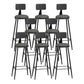 Modern Backrest Counter Stool Iron Bar Stool with Leather Cushion and Pedal for Cafe Grey 8 Piece Set Bar Stool(33"H) Clearhalo 'Bar Furniture' 'Bar Stools' 'bar_stools' 'furn' 'furn_bar_stools' 'Furniture' 'Kitchen & Dining Furniture' 5725461