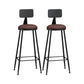 Modern Backrest Counter Stool Iron Bar Stool with Leather Cushion and Pedal for Cafe Burgundy 2 Piece Set Bar Stool(33"H) Clearhalo 'Bar Furniture' 'Bar Stools' 'bar_stools' 'furn' 'furn_bar_stools' 'Furniture' 'Kitchen & Dining Furniture' 5725463