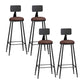 Modern Backrest Counter Stool Iron Bar Stool with Leather Cushion and Pedal for Cafe Burgundy 4 Piece Set Bar Stool(33"H) Clearhalo 'Bar Furniture' 'Bar Stools' 'bar_stools' 'furn' 'furn_bar_stools' 'Furniture' 'Kitchen & Dining Furniture' 5725464