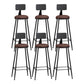 Modern Backrest Counter Stool Iron Bar Stool with Leather Cushion and Pedal for Cafe Burgundy 6 Piece Set Bar Stool(33"H) Clearhalo 'Bar Furniture' 'Bar Stools' 'bar_stools' 'furn' 'furn_bar_stools' 'Furniture' 'Kitchen & Dining Furniture' 5725465