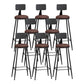 Modern Backrest Counter Stool Iron Bar Stool with Leather Cushion and Pedal for Cafe Burgundy 8 Piece Set Bar Stool(33"H) Clearhalo 'Bar Furniture' 'Bar Stools' 'bar_stools' 'furn' 'furn_bar_stools' 'Furniture' 'Kitchen & Dining Furniture' 5725466