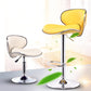 Contemporary Metal Bar Stool Low Back Turntable Faux Leather Cushion Footrest Stool