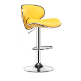 Taburete de barra de metal contemporánea torta de cojín de cuero de placa para faux de espalda baja