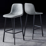 Metal Barstool à métal contemporain bas du dos turanable en faux cuir tabouret