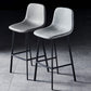 Contemporary Metal Barstool Low Back Turantable Faux Leather Cushion Footrest Stool