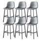 Contemporary Metal Barstool Low Back Turantable Faux Leather Cushion Footrest Stool