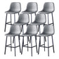 Contemporary Metal Barstool Low Back Turantable Faux Leather Cushion Footrest Stool