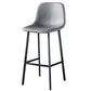 Contemporary Metal Barstool Low Back Turantable Faux Leather Cushion Footrest Stool