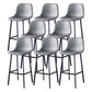 Contemporary Metal Barstool Low Back Turantable Faux Leather Cushion Footrest Stool