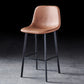 Contemporary Metal Barstool Low Back Turantable Faux Leather Cushion Footrest Stool