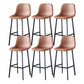 Contemporary Metal Barstool Low Back Turantable Faux Leather Cushion Footrest Stool