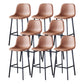 Contemporary Metal Barstool Low Back Turantable Faux Leather Cushion Footrest Stool