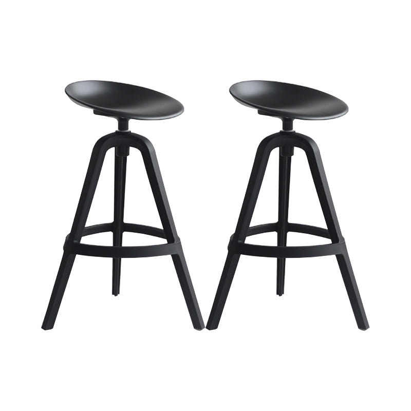 Modern Indoor Bar & Counter Stool Low Back Plastic Footrest Dining Stool