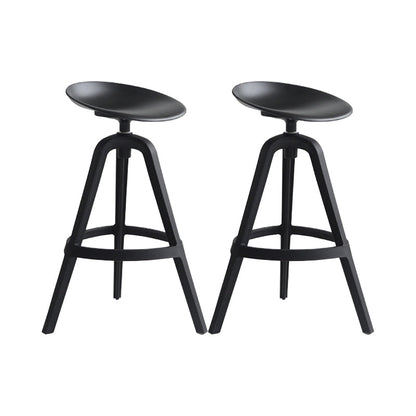 Modern Indoor Bar & Counter Stool Low Back Plastic Footrest Dining Stool