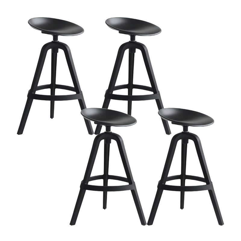 Modern Indoor Bar & Counter Stool Low Back Plastic Footrest Dining Stool